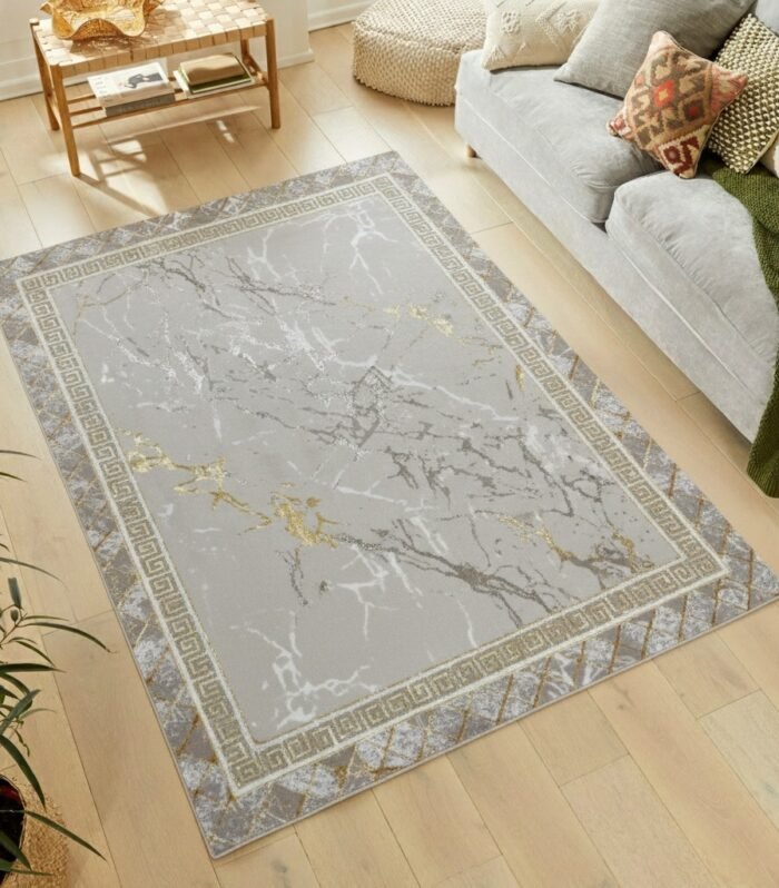 Orlando Turkish Area Rug – Grey Gold | Tapies
